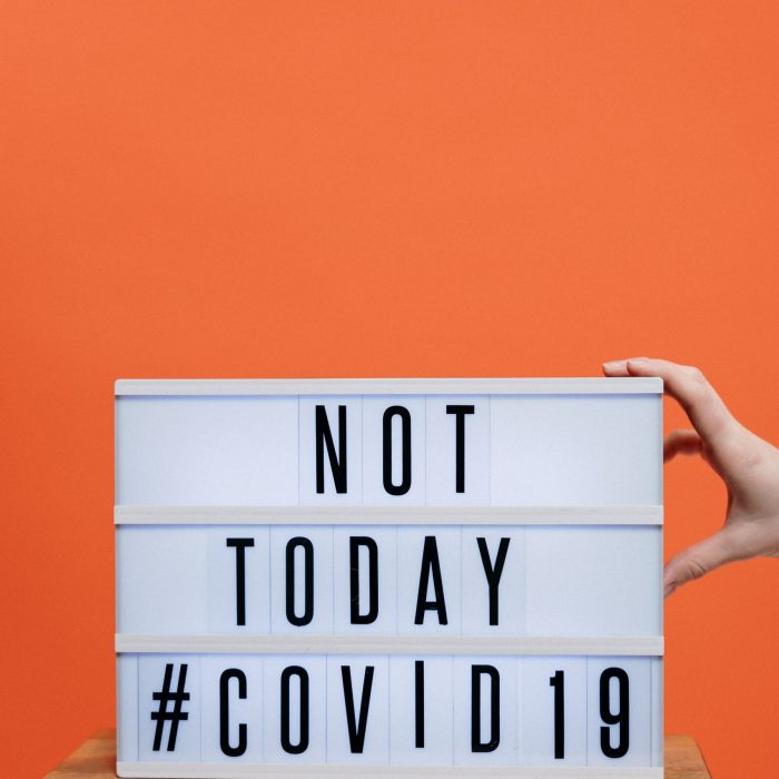 Canva - Not Today Covid19 Sign On Wooden Stool